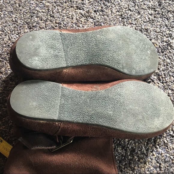 Mid Calf Brown Boots w/ Buckles - Picture 3 of 5